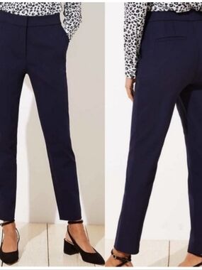 LOFT Skinny Navy Ankle Pants 8